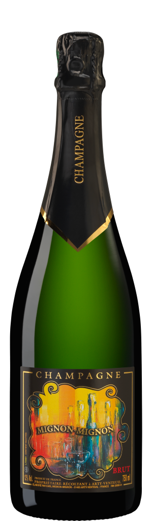 Bouteille de champagne Mignon Mignon — Cuvée Tradition présentée seule sur fond transparent.