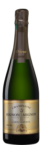 Bouteille de champagne Mignon Mignon — Cuvée Demi-sec présentée seule sur fond transparent.